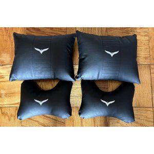 4PC Car Lumbar Neck Pillows Car Headrest Cushion Support Seat Universal Backrest